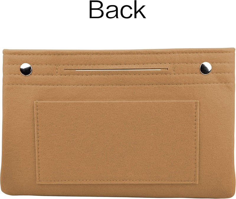 Vercord Felt Purse Tote Organizer Insert Divider Inside Handbag for Women Medium Brown - Image 5